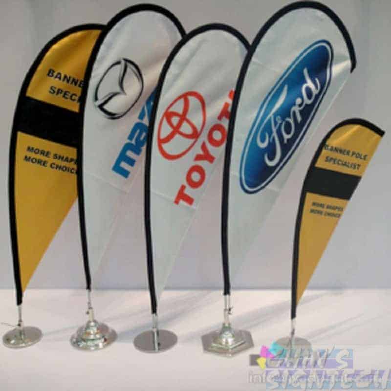 Mini Teardrop and Feather banner Table Flag display