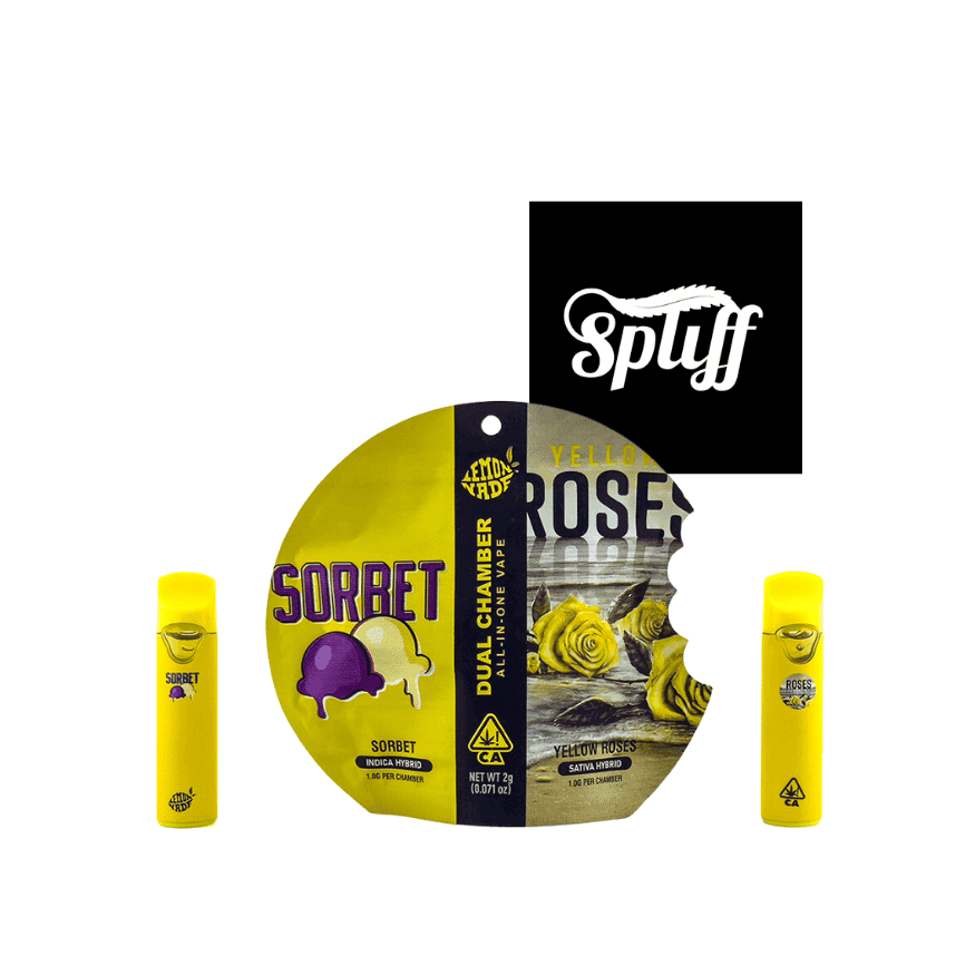 Lemonade 1g Dual Chamber Vape: Sorbet X Yellow Roses