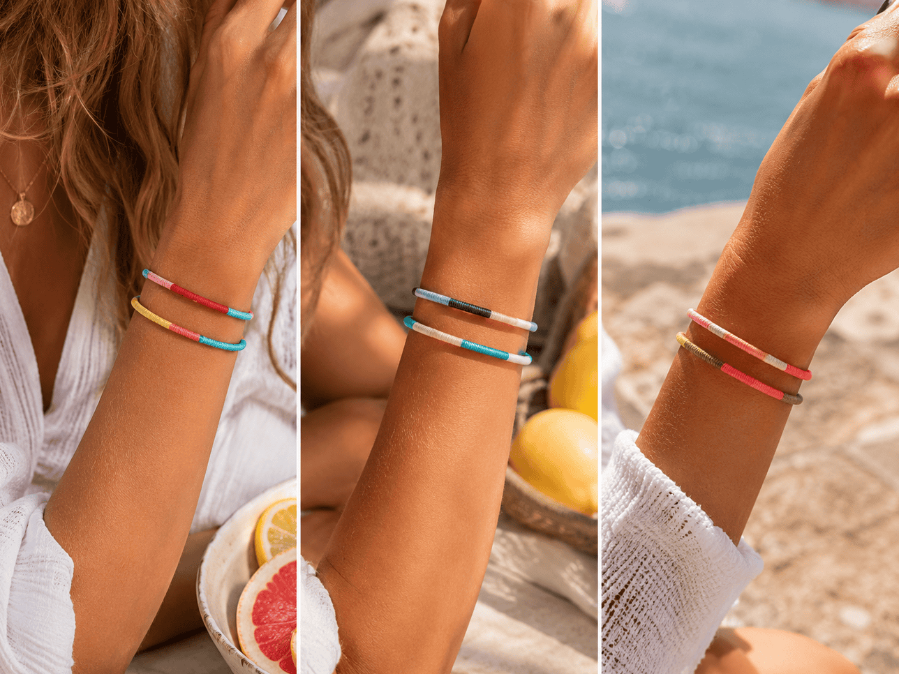 einen, zwei oder mehr Armreifen mit Faden umwickeln und die coolsten Accessoires gestalten!