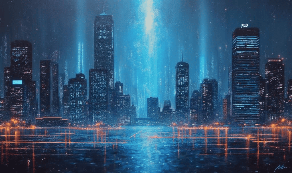 Avalon Labs Burns 80M AVL Tokens, Reducing Supply 4 futuristic cityscape oil painting