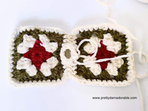 instructional photo for crochet granny square ornament