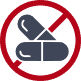 icon indicating no medication by showing pills with an overlaid stop sign