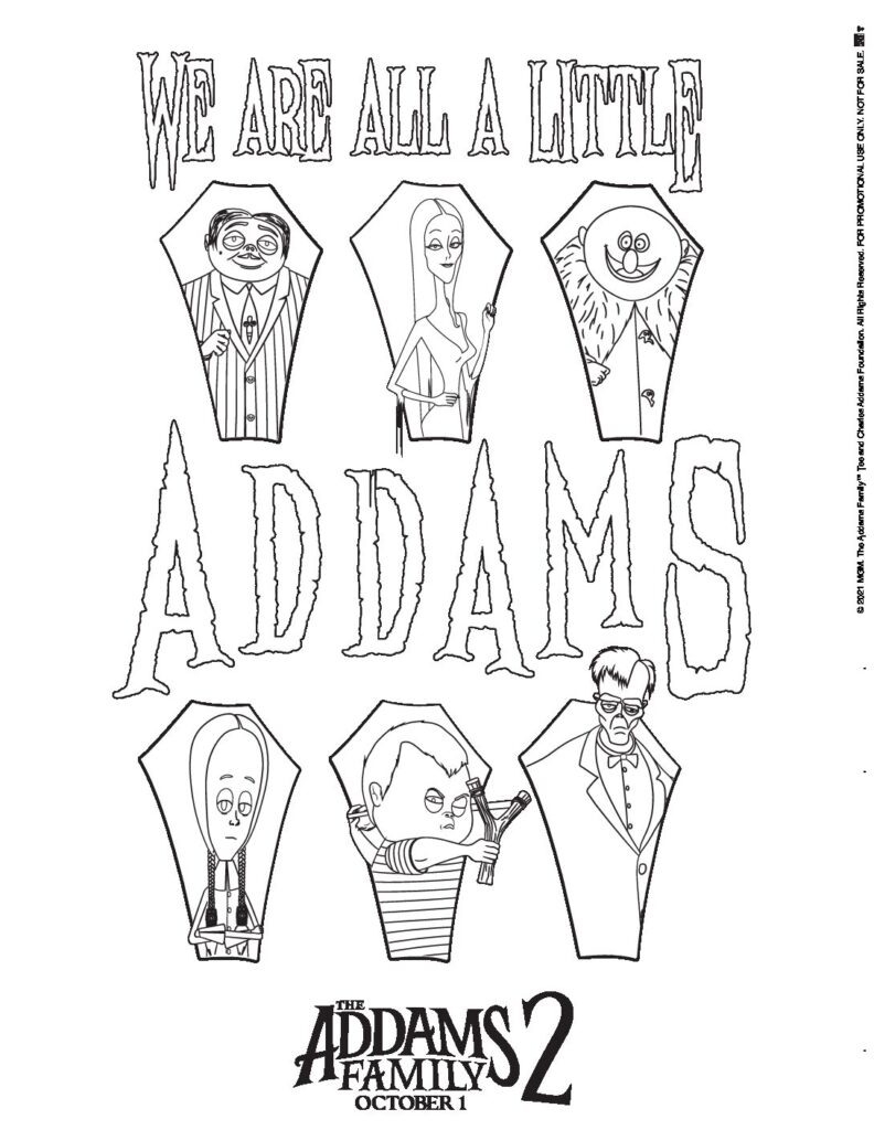 Coloring Sheets - THE ADDAMS FAMILY 2 2 the addams family 2