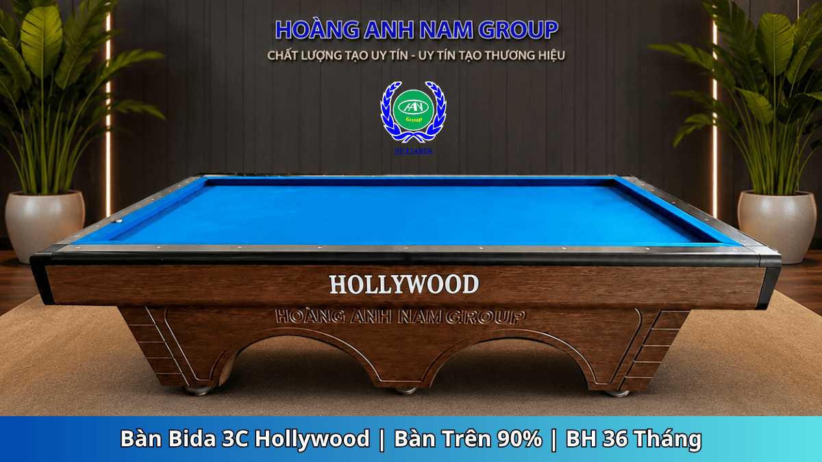 Bàn Bida 3C Hollywood | Bàn Trên 90% | BH 36 Tháng