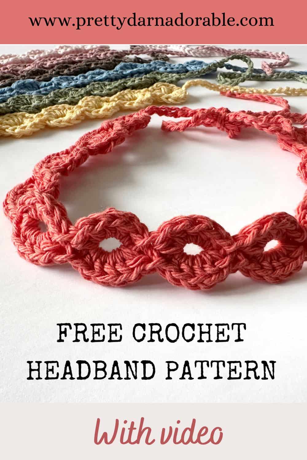 coral colour crochet headband