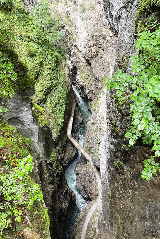 Der Blick von oben in die Breitachklamm