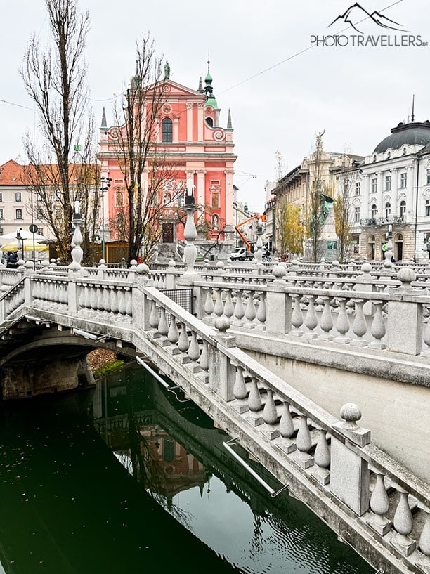 Die Drei Brücken im Zentrum von Ljubljana