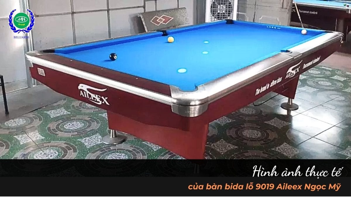 Hình ảnh thực tế của bàn bida lỗ 9019 Aileex Ngọc Mỹ | Bida Hoàng Anh Nam Group