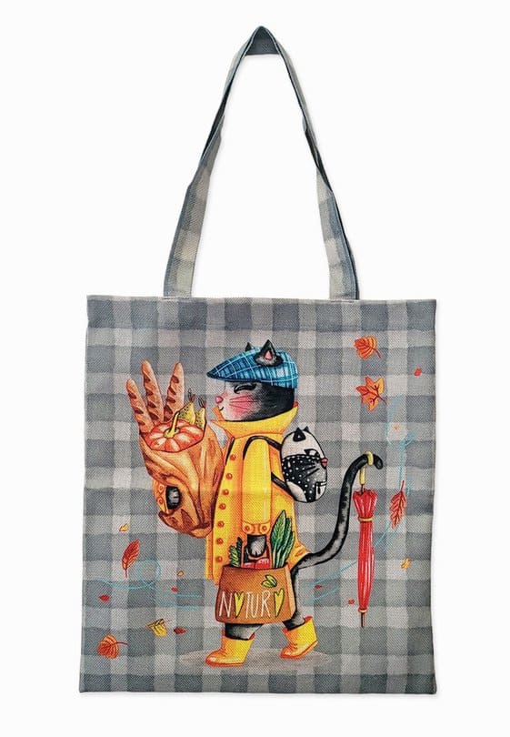 Borse Per La Spesa Borse Della Spesa Riutilizzabili NymphFable - 2 Pezzi Con Gatti Carini, Grandi E Pieghevoli Borse Spesa - Foto 5