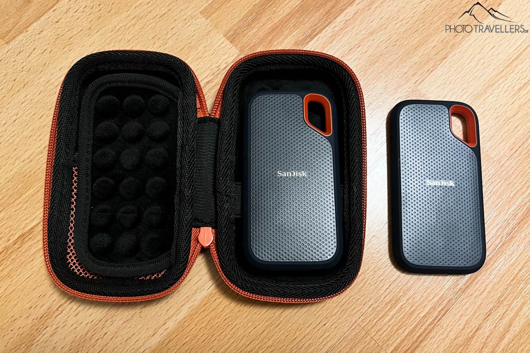 Zwei externe Festplatten vom Typ Sandisk Extreme Portable SSD