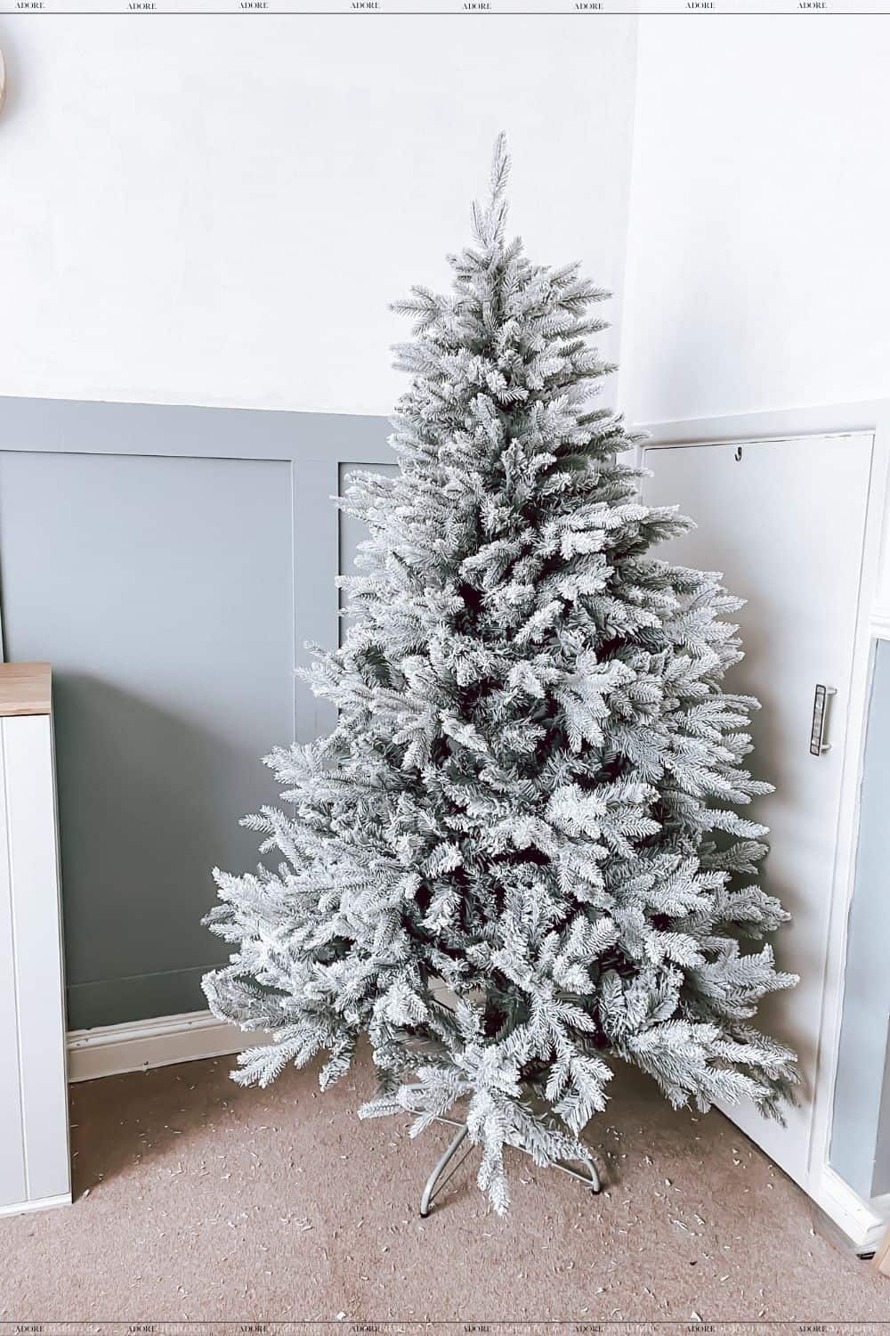We R Christmas Snow Flocked Grey Fir Christmas Tree, 6 ft