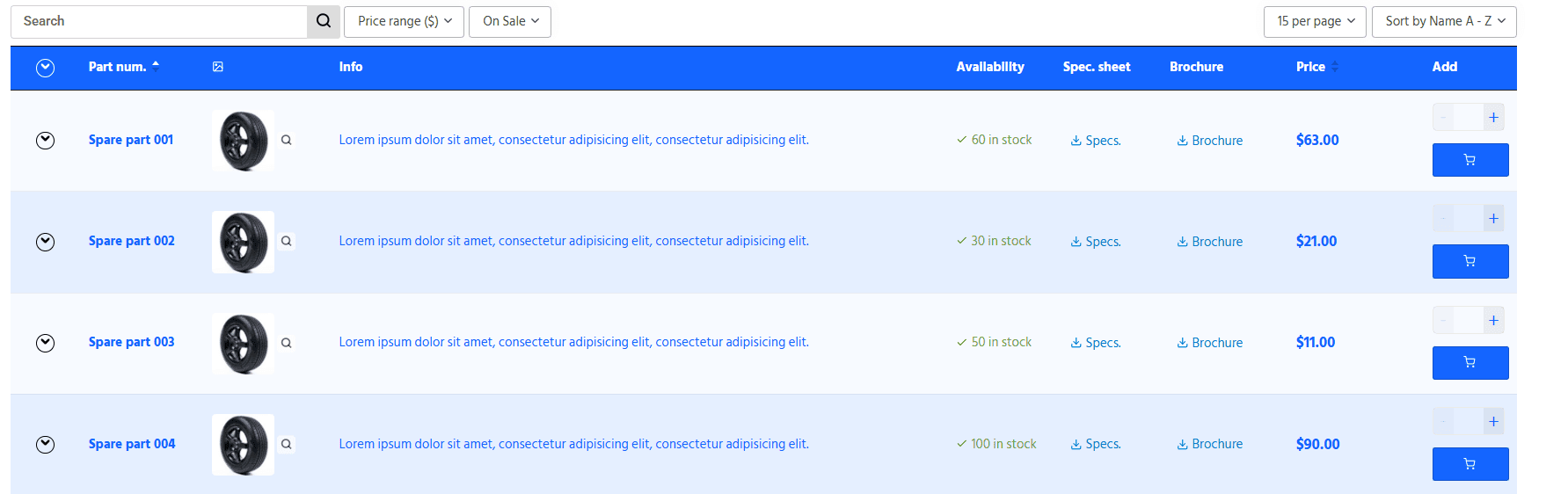automative parts store layout example