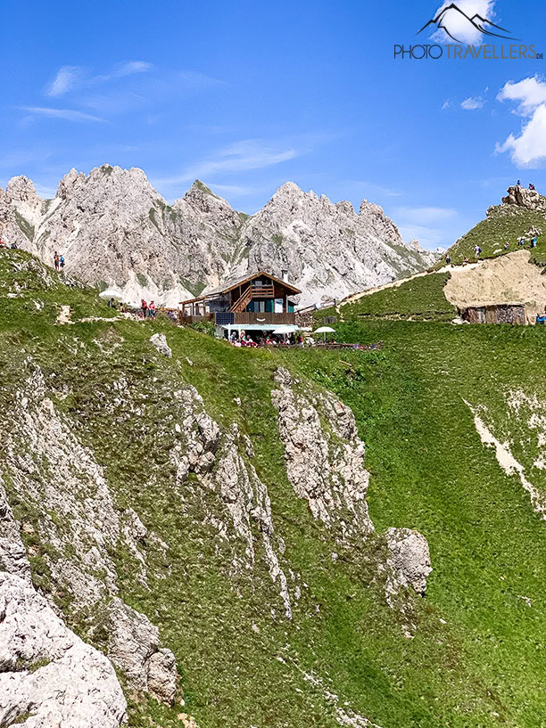 Der Blick zurück auf die Rotwandhütte