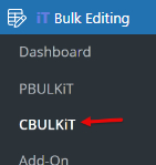 select Woo Coupons section in Bulk Editing menu