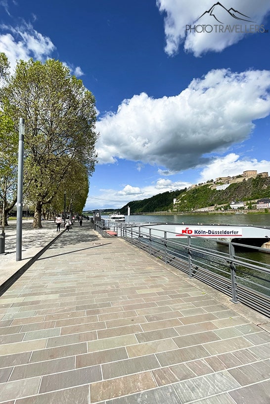 Das Konrad-Adenauer-Ufer in Koblenz