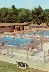 Potawatomi Park pool 1960 PC 746 Swimming pool at The History Museum, a popular recreational spot for visitors and locals.