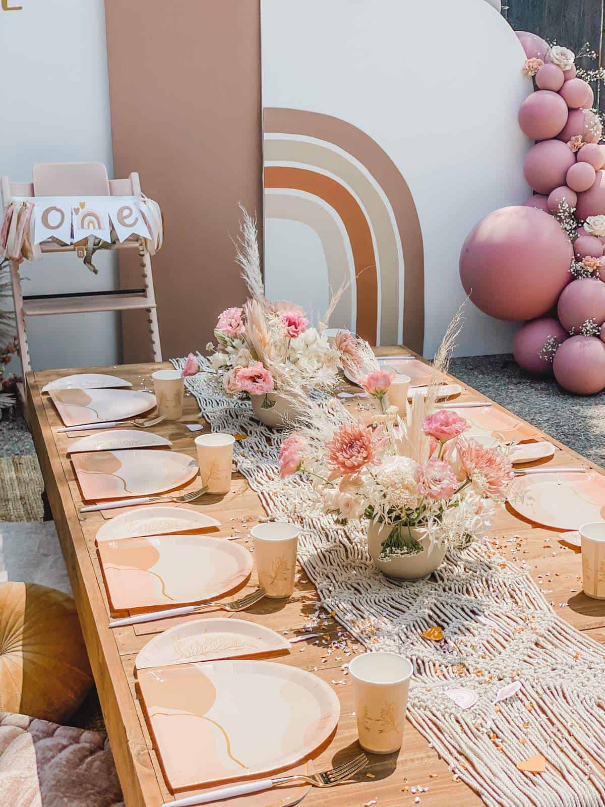 Catch My Party Boho Girl First Birthday Party Theme