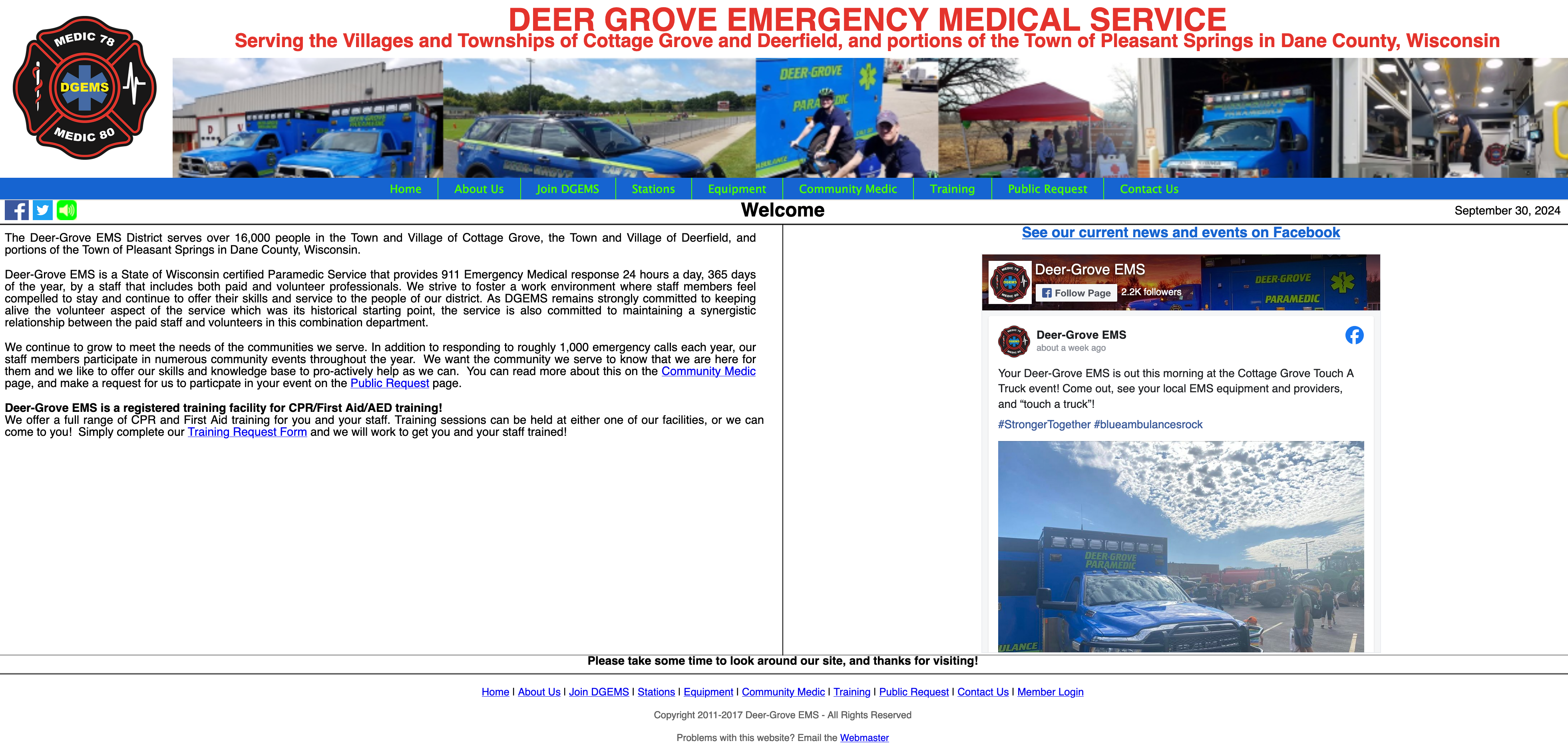 Screenshot of old DGEMS website prior to updated site going live