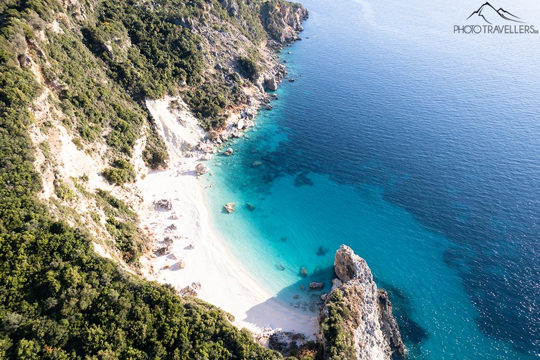 Der Agiofili Beach auf Lefkada aus der Luft