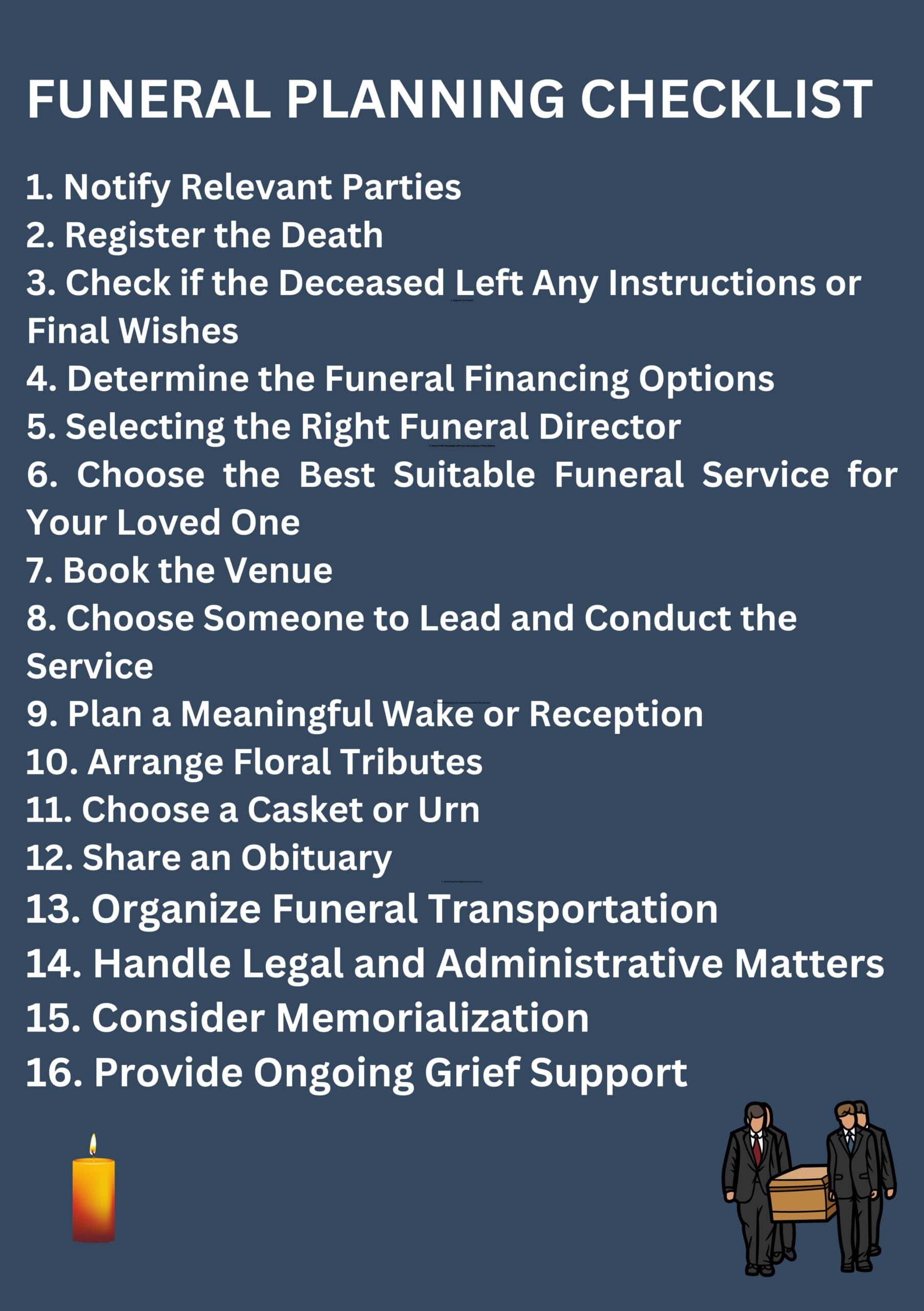 Funeral planning checklist