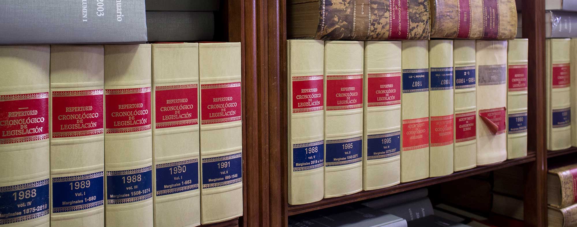 Book shelves full with books