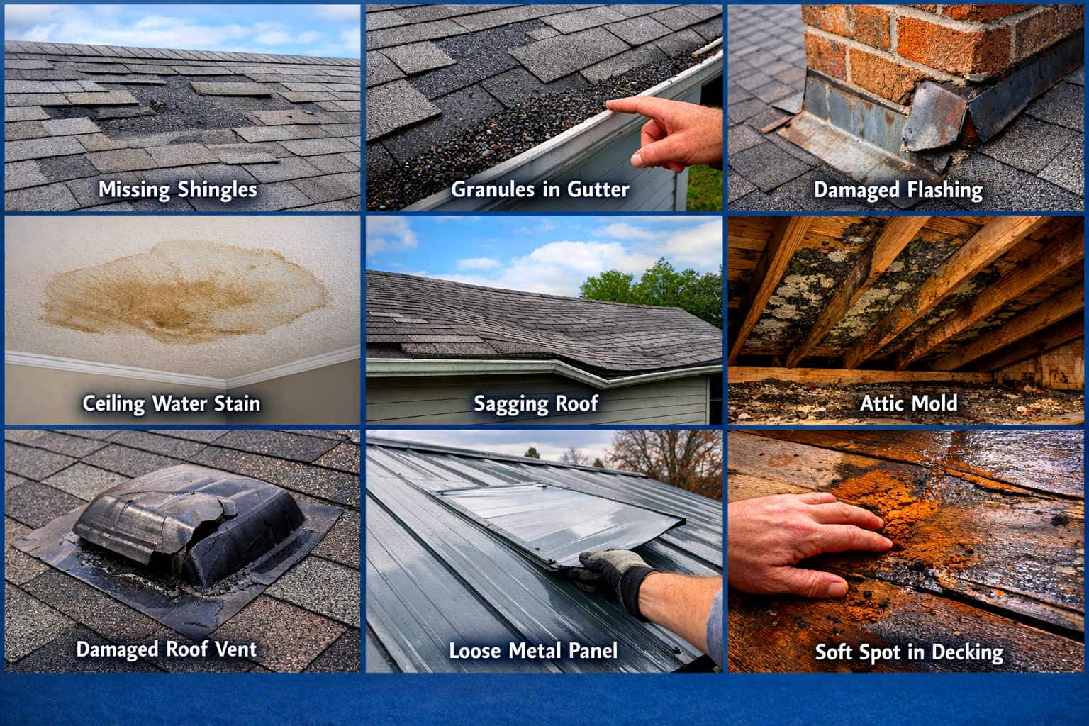 Roof Damage Warning Signs Checklist Roof Damage Warning Signs Checklist
