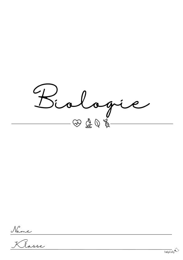 Deckblatt Biologie zum Ausdrucken als Gratis-Vorlage