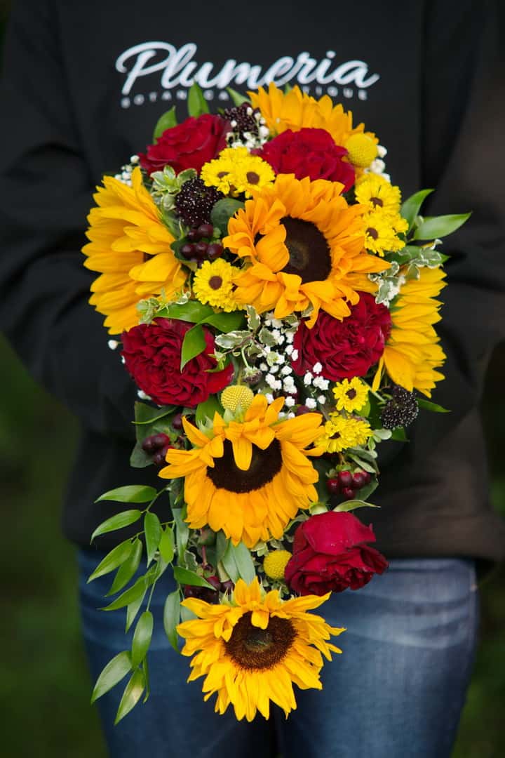 Wedding Florist Sunflower Cascade Bouquet
