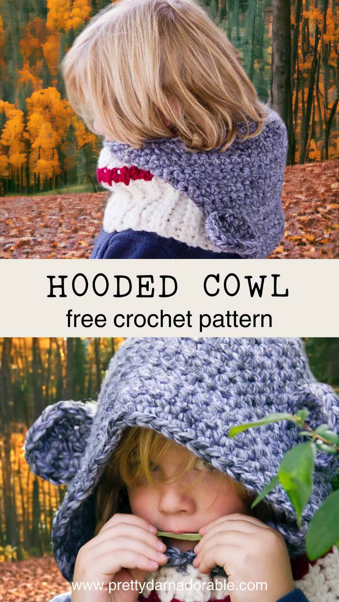 sock monkey hooded cowl