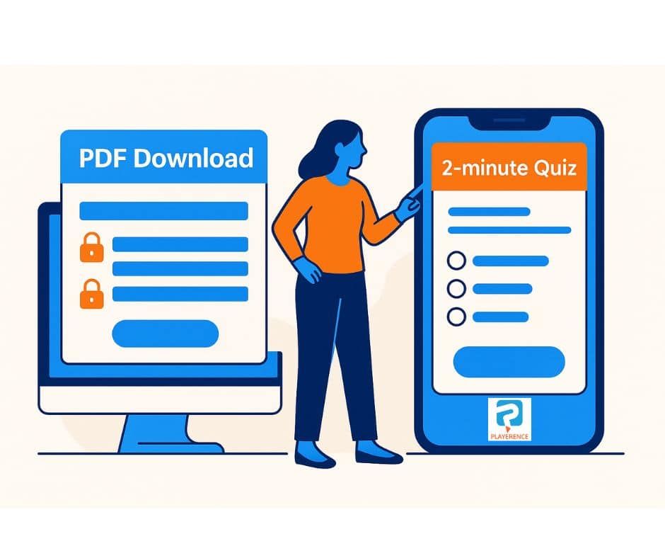Lead magnet pdf or quiz image of person choosing between the two options