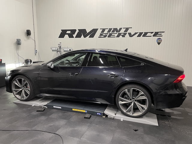 RM tintservice audi RS7 chrome delete ontchromen raamlijsten sideskirts achterbumper spoiler