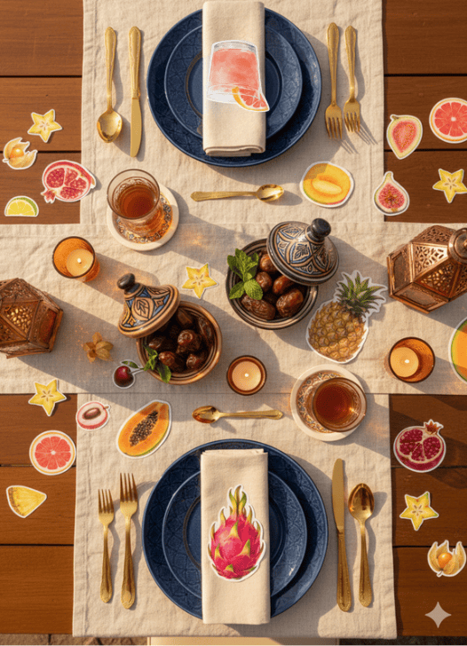 Toll als Tischdeko: Früchte ausschneiden und auf dem Sommertisch verteilen!