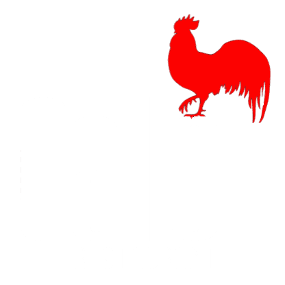 Logo for Gallo Restaurant featuring a red rooster silhouette above the word "Gallo" in large white letters and "Restaurant" in smaller text below.