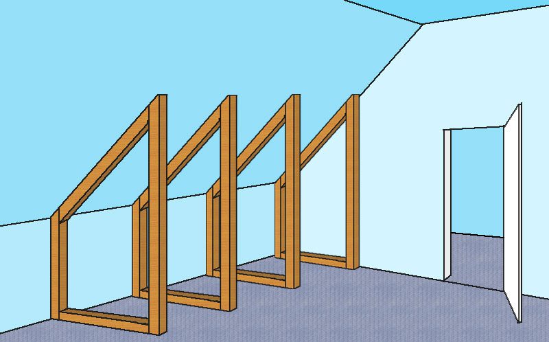 Grundgerüst Schrank für die Dachschräge