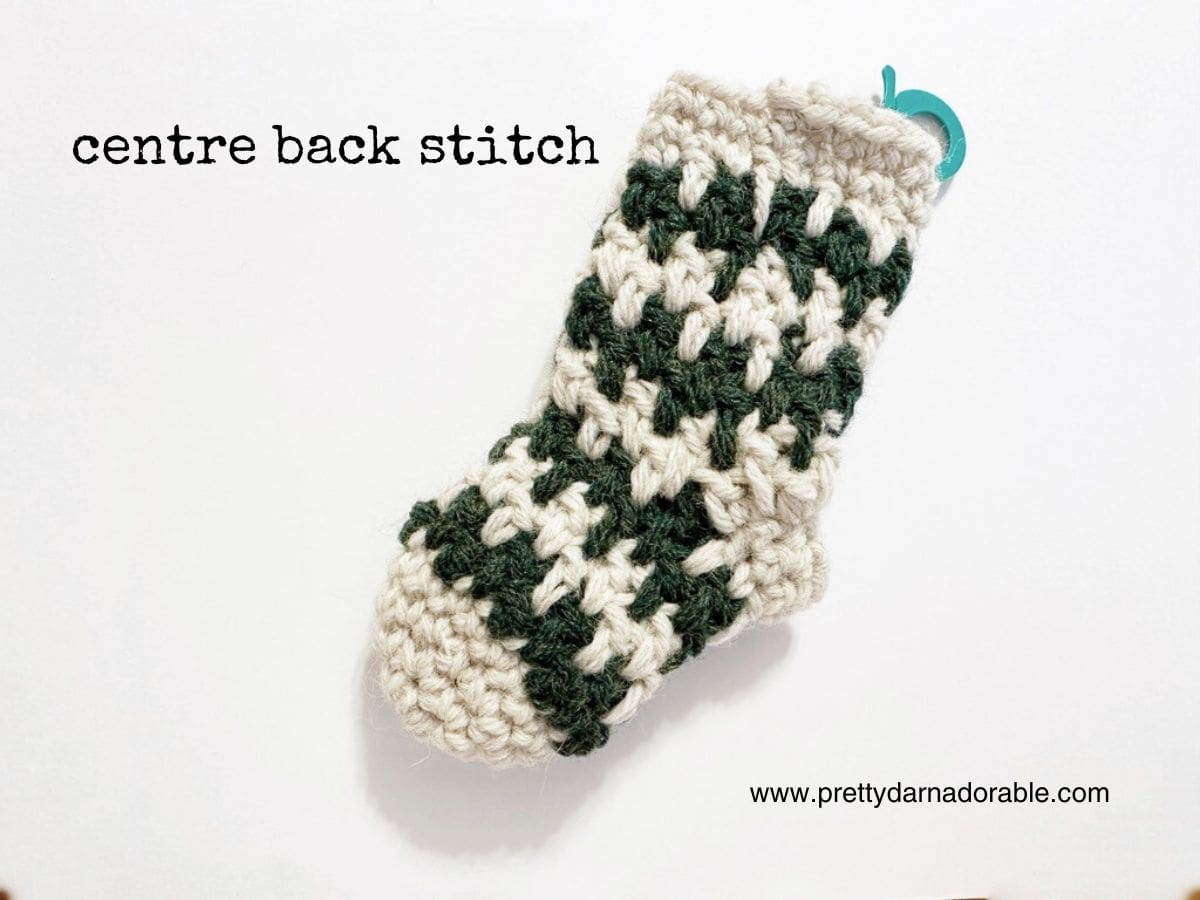 crochet christmas stocking ornmanet instructional photo