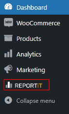 select iT Woo Report section in WordPress dashboard