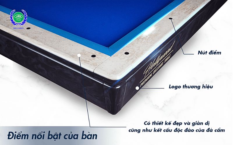 Khung Thép 2 Tầng + 6 Chân Tứ Giác - Bàn Bida 3 Băng Hollywood Pantheon | Bida Hoàng Anh Nam Group