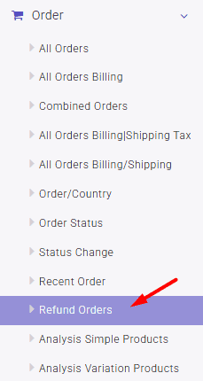 Open refund orders tab