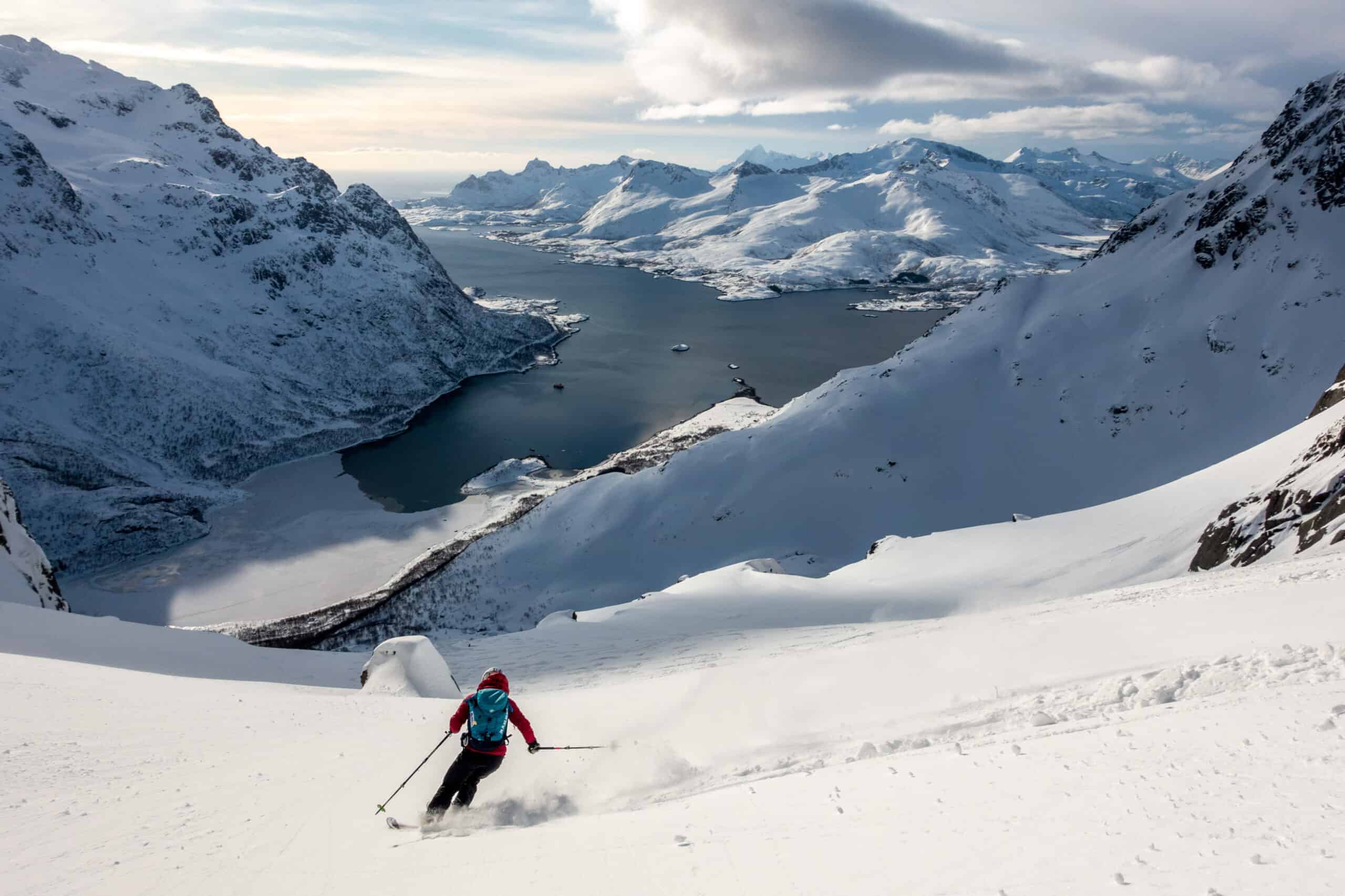 Skifahren auf den Lofoten in Norwegen