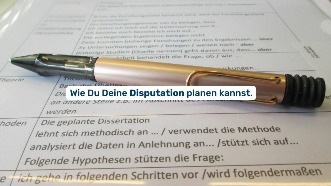 Wie Du Deine Disputation planen kannst. Disputation-planen