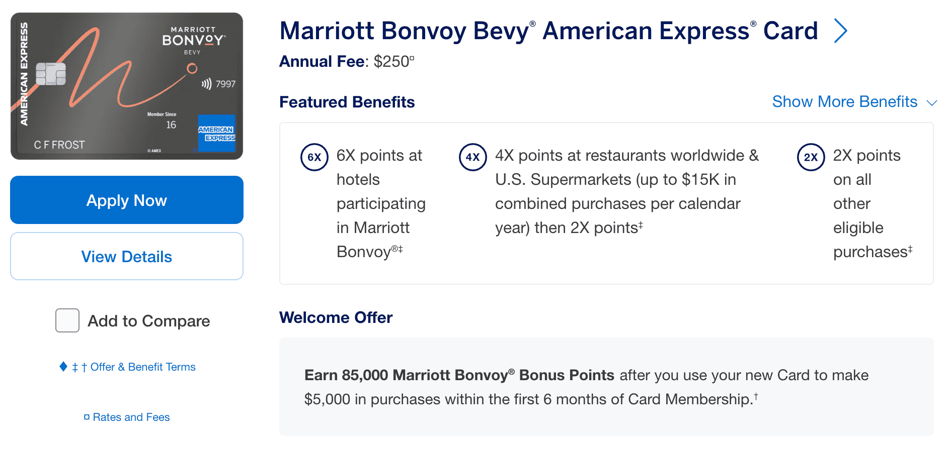 Marriott Bonvoy Bevy American Express Card Review: Is the Current Amex Offer Worth It? 1 current welcome offer for the Marriott Bonvoy Bevy AmEx Card