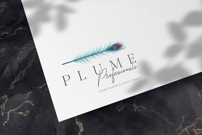 Plume Professionals_Logo Paper Mockup_Color 1