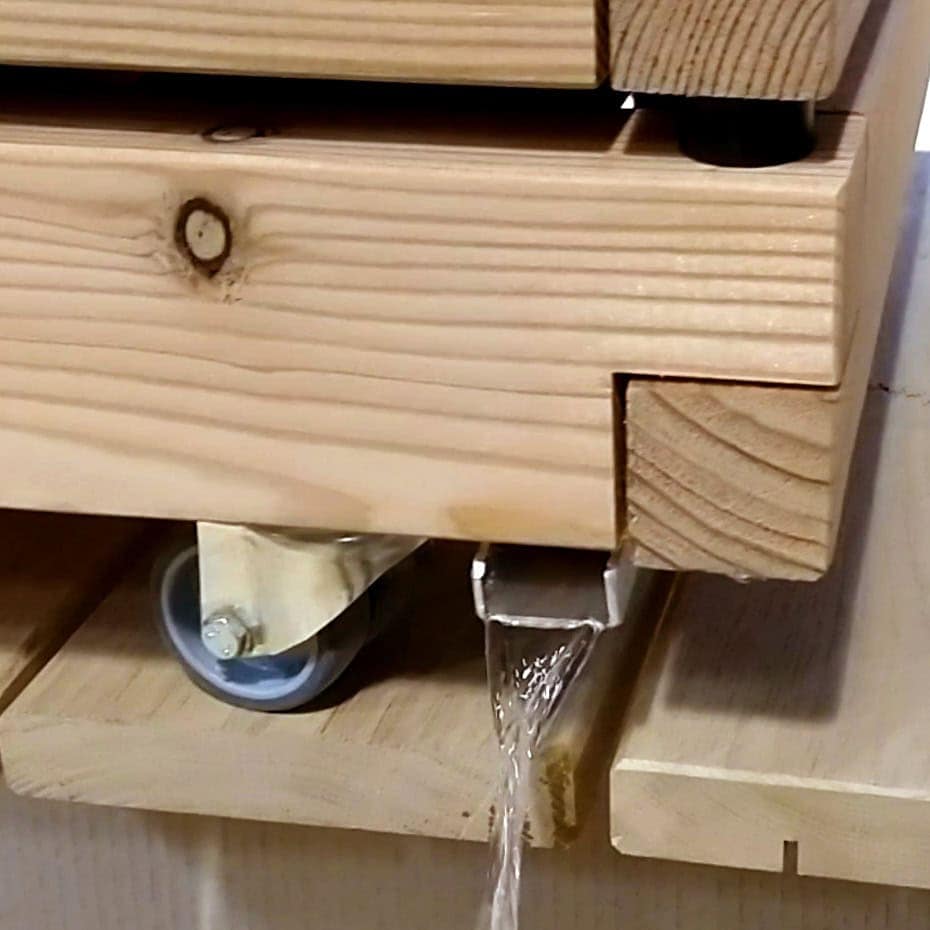 Ablaufrinne für Pflanzksaten