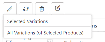select variations products options