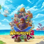Chiffres de Wargroove 2 sur fond d'île tropicale avec personnages pirates, animaux et navires dans un style cartoon coloré.