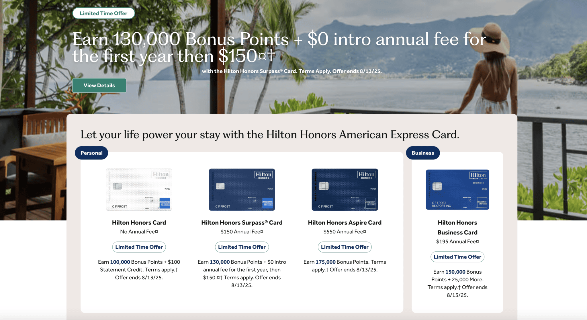 Maximizing Travel with Hilton Honors Amex Cards + Limited Time Offers August 13, 2025 9 Hilton Honors Limited Time Amex Offers Through August 13, 2025