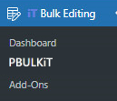 Select Woo Products submenu in iT Bulk Editing menu