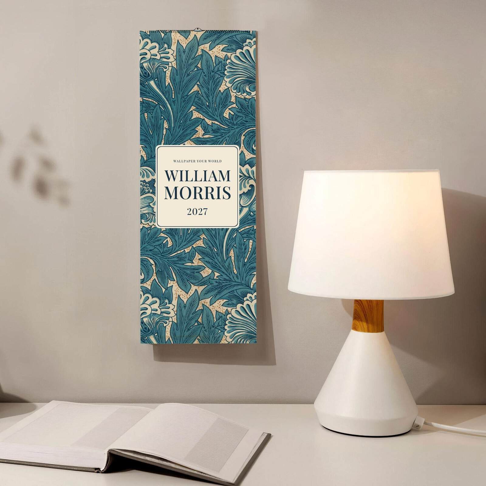 William Morris Slim Wall Calendar v2.0 (4) William Morris - Tulip, Slim Wall Calendar, Victorian Design, Semi-Glossy Paper
