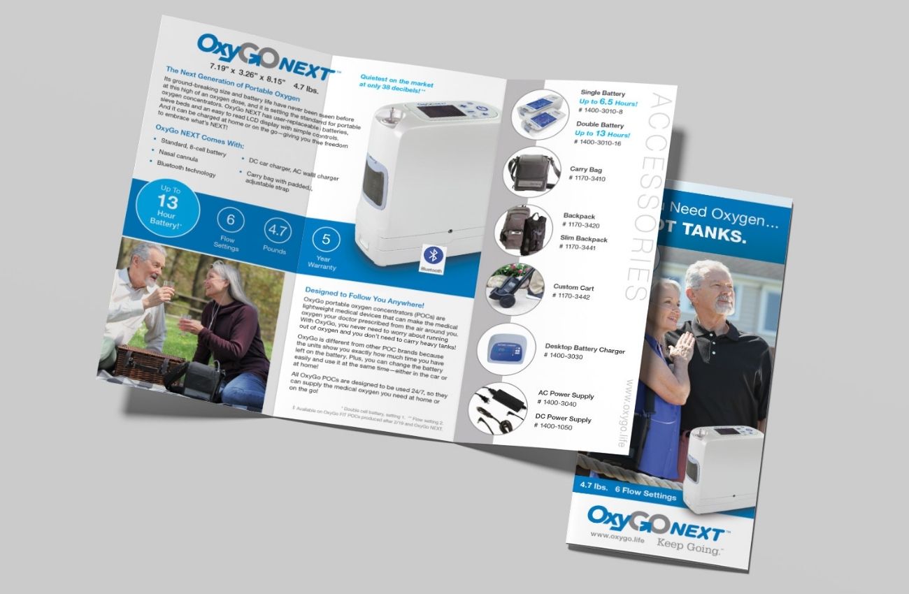 Oxygen concentrator brochure and marketing