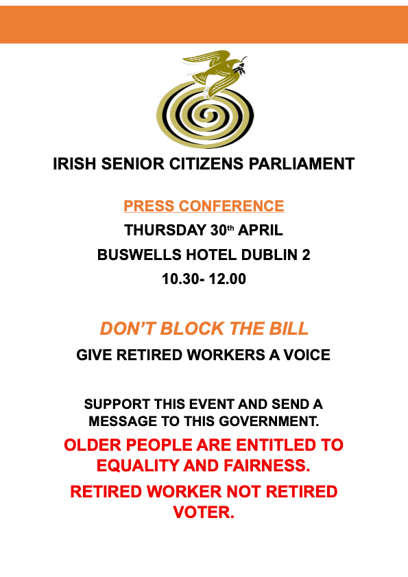 Irish Senior Citizens Parliament Press Conference 30 April 2026